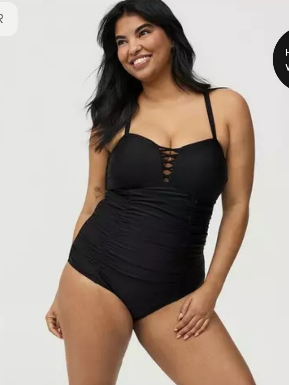 Torrid Size 3 Slim Fix Lattice One Piece Swimsuit